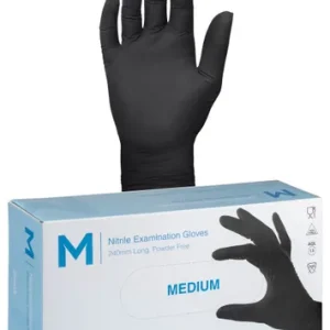 Gloves Black Nitrile 100's - Medium